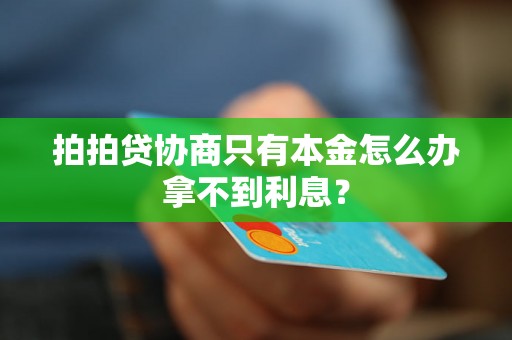 拍拍贷协商只有本金怎么办拿不到利息？