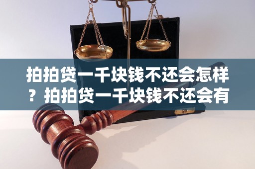 拍拍贷一千块钱不还会怎样？拍拍贷一千块钱不还会有什么后果？