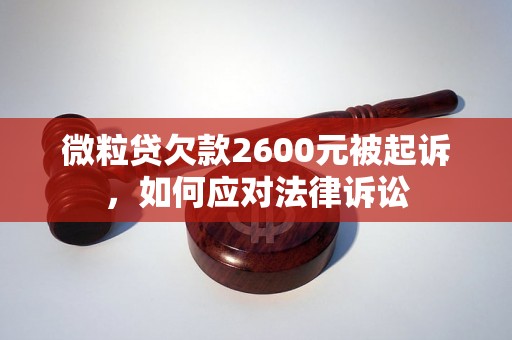 微粒贷欠款2600元被起诉，如何应对法律诉讼