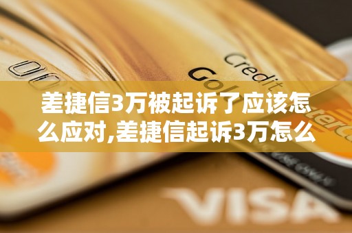 差捷信3万被起诉了应该怎么应对,差捷信起诉3万怎么处理