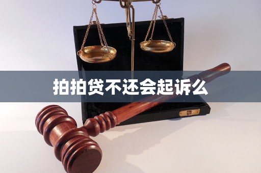 拍拍贷不还会起诉么