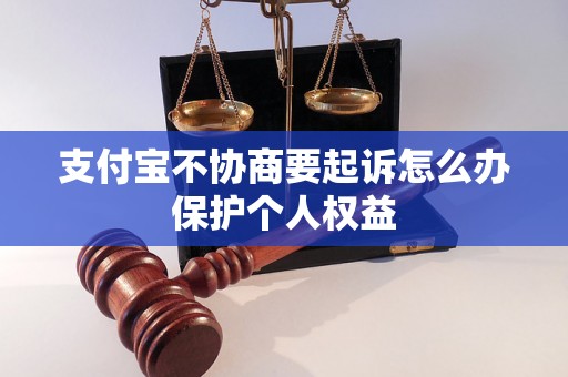 支付宝不协商要起诉怎么办保护个人权益