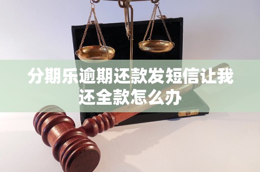 分期乐逾期还款发短信让我还全款怎么办