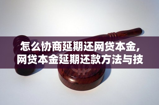 怎么协商延期还网贷本金,网贷本金延期还款方法与技巧