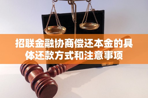 招联金融协商偿还本金的具体还款方式和注意事项