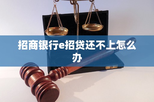 招商银行e招贷还不上怎么办