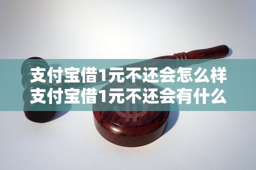 支付宝借1元不还会怎么样支付宝借1元不还会有什么后果