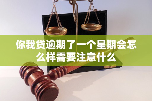 你我贷逾期了一个星期会怎么样需要注意什么