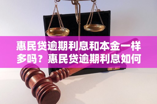 惠民贷逾期利息和本金一样多吗？惠民贷逾期利息如何计算？