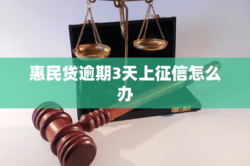 惠民贷逾期3天上征信怎么办