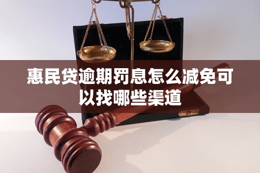 惠民贷逾期罚息怎么减免可以找哪些渠道