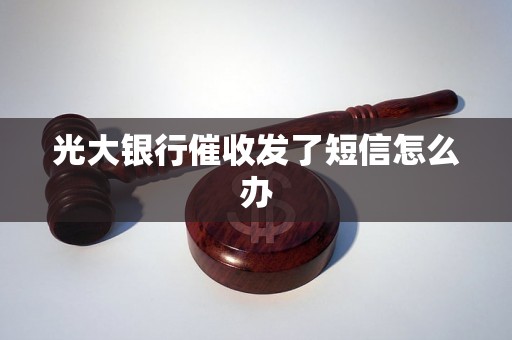 光大银行催收发了短信怎么办