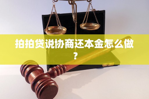 拍拍贷说协商还本金怎么做？