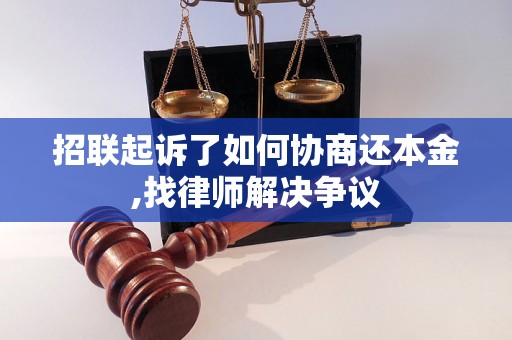 招联起诉了如何协商还本金,找律师解决争议