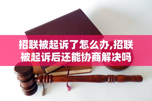 招联被起诉了怎么办,招联被起诉后还能协商解决吗