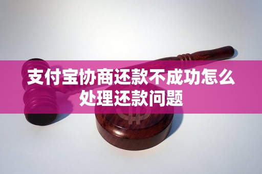 支付宝协商还款不成功怎么处理还款问题