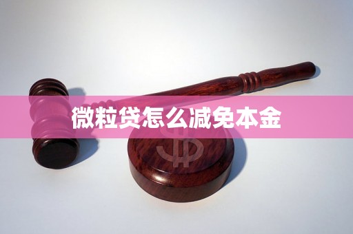 微粒贷怎么减免本金