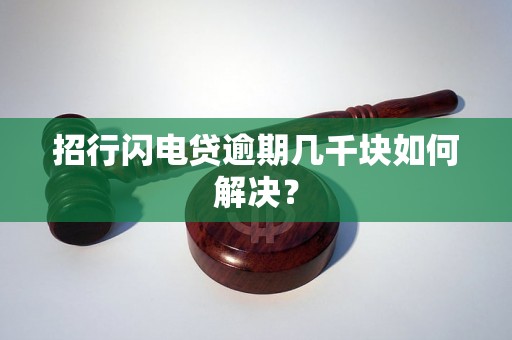 招行闪电贷逾期几千块如何解决？