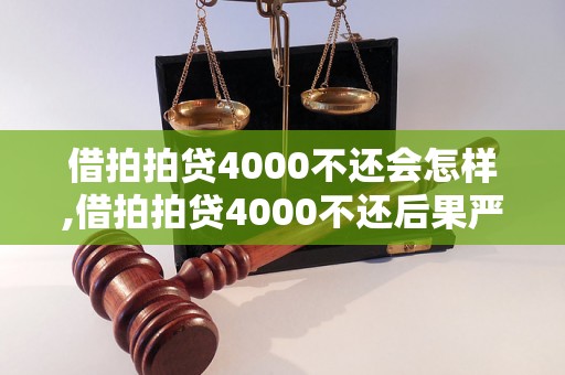 借拍拍贷4000不还会怎样,借拍拍贷4000不还后果严重吗