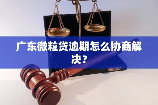 广东微粒贷逾期怎么协商解决？