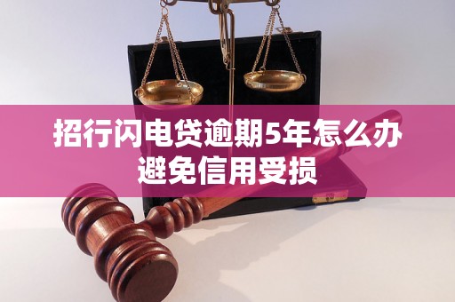 招行闪电贷逾期5年怎么办避免信用受损