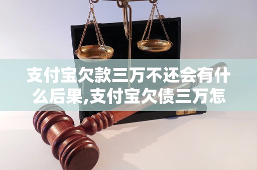 支付宝欠款三万不还会有什么后果,支付宝欠债三万怎么办