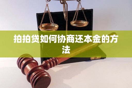 拍拍贷如何协商还本金的方法