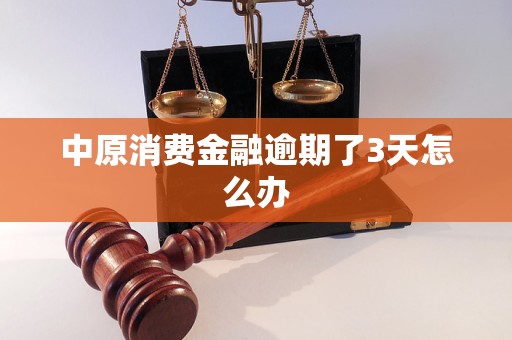 中原消费金融逾期了3天怎么办