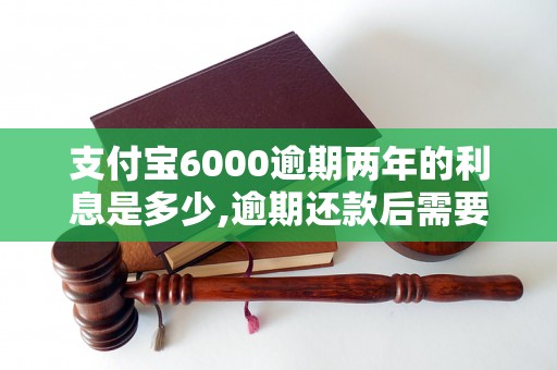 支付宝6000逾期两年的利息是多少,逾期还款后需要支付的费用