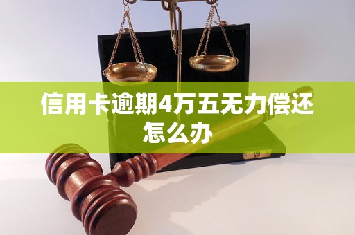 信用卡逾期4万五无力偿还怎么办