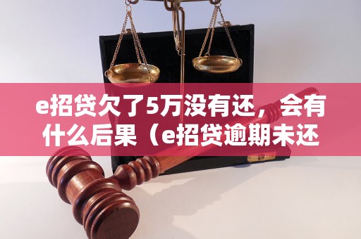 e招贷欠了5万没有还，会有什么后果（e招贷逾期未还款的处理方式）