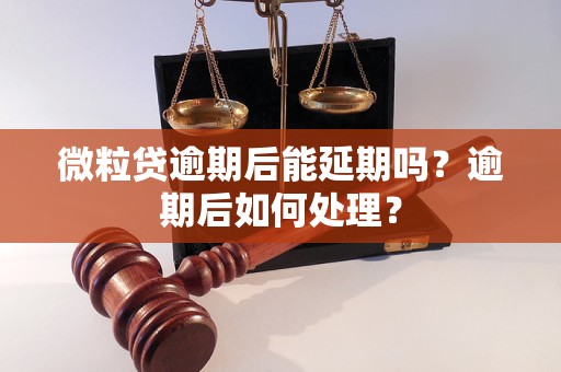 微粒贷逾期后能延期吗？逾期后如何处理？