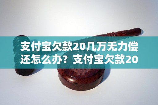 支付宝欠款20几万无力偿还怎么办？支付宝欠款20几万应该如何解决？