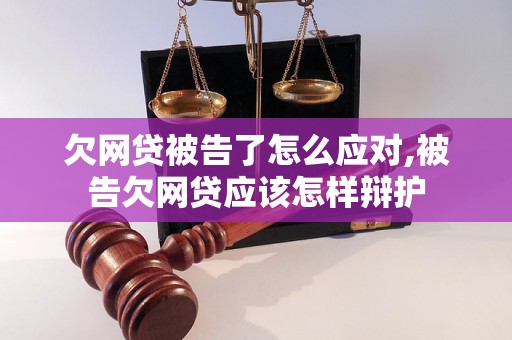 欠网贷被告了怎么应对,被告欠网贷应该怎样辩护