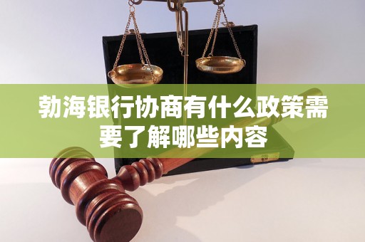 勃海银行协商有什么政策需要了解哪些内容