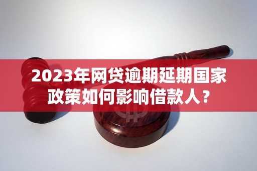 2023年网贷逾期延期国家政策如何影响借款人？