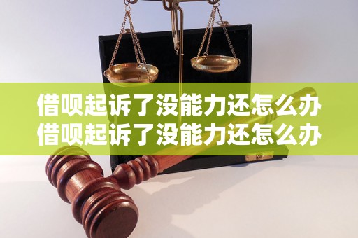 借呗起诉了没能力还怎么办借呗起诉了没能力还怎么办怎么解决呢