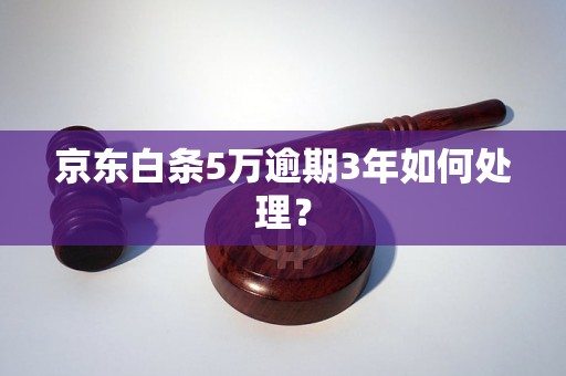 京东白条5万逾期3年如何处理？