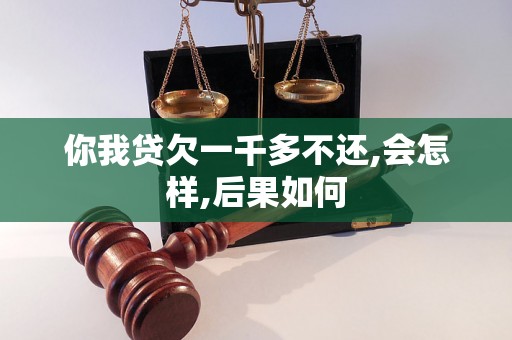 你我贷欠一千多不还,会怎样,后果如何