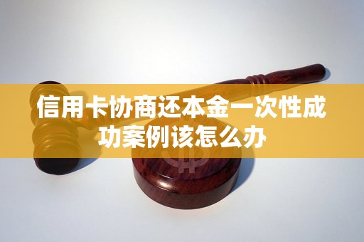 信用卡协商还本金一次性成功案例该怎么办