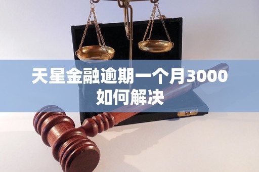 天星金融逾期一个月3000如何解决