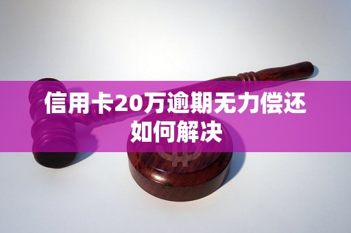 信用卡20万逾期无力偿还如何解决