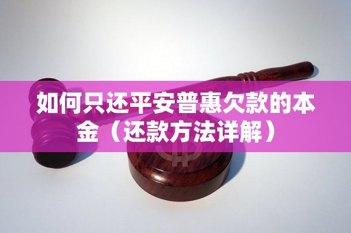 如何只还平安普惠欠款的本金（还款方法详解）