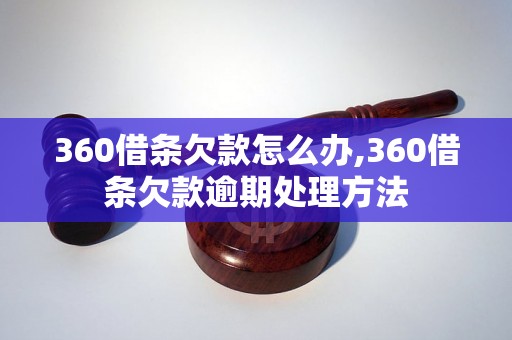 360借条欠款怎么办,360借条欠款逾期处理方法