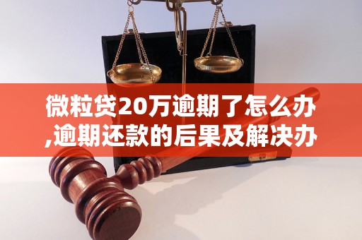 微粒贷20万逾期了怎么办,逾期还款的后果及解决办法