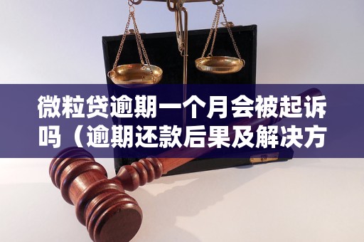 微粒贷逾期一个月会被起诉吗（逾期还款后果及解决方法）