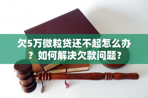 欠5万微粒贷还不起怎么办?如何解决欠款问题? 欠5万微粒贷还不起怎么办?如何解决欠款问题?