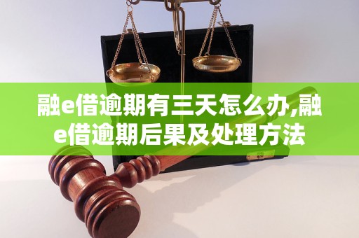 融e借逾期有三天怎么办,融e借逾期后果及处理方法