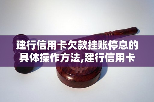 建行信用卡欠款挂账停息的具体操作方法,建行信用卡欠款如何挂账停息