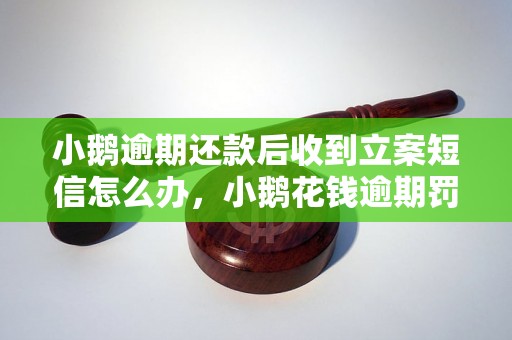 小鹅逾期还款后收到立案短信怎么办，小鹅花钱逾期罚款多少